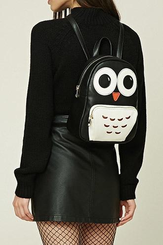 Forever21 Owl Faux Leather Mini Backpack