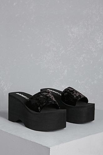 Forever21 Rocket Dog Velvet Platform Sandals