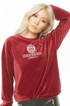 Forever21 Velour Harvard Graphic Top