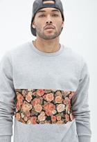 Forever21 Floral Panel Printed Sweatshirt