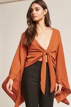 Forever21 Crepe Tie-front Top