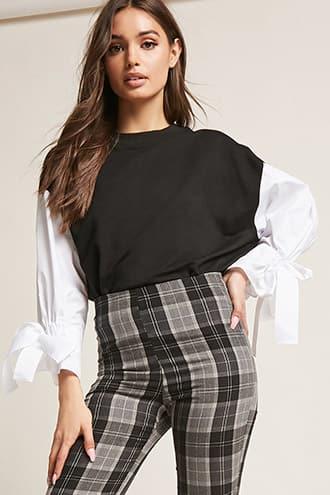 Forever21 Self-tie Cuff Knit Top