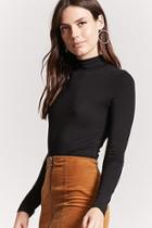 Forever21 Jersey Knit Mock Neck Top