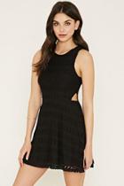 Forever21 Women's  Black Dot-patterned Skater Dress