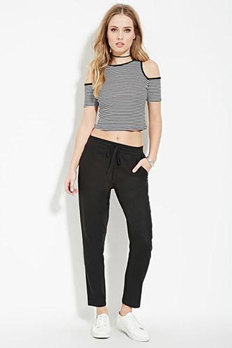 Forever21 Women's  Linen-blend Drawstring Pants