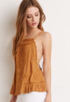 Forever21 Women's  Embroidered Y-back Cami (mustard)