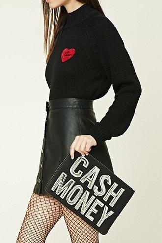 Forever21 Cash Money Graphic Clutch
