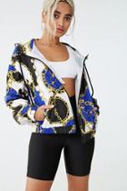 Forever21 Colorblock Chain Print Hooded Jacket