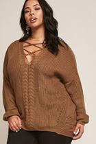 Forever21 Plus Size Caged V-neck Sweater