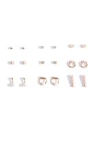 Forever21 Geo Stud And Bar Stud Earring Set