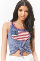 Forever21 Burnout Flag Graphic Tank Top