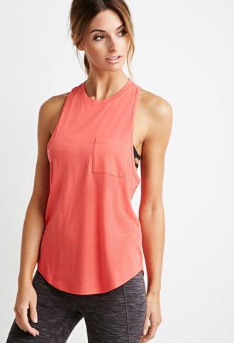 Forever21 Women's  Mesh-back Pocket Tank (bisou)