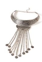 Forever21 Tribal-inspired Statement Necklace (b.silver)