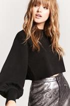 Forever21 Balloon-sleeve Crop Sweater