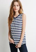 Forever21 Women's  Striped Muscle Tee