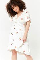 Forever21 Plus Size Polka Dot & Cherry Print Wrap Dress