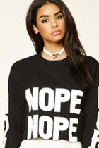 Forever21 Women's  Nope Nope Graphic Sweatshirt
