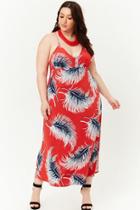 Forever21 Plus Size Feather Print Cami Maxi Dress
