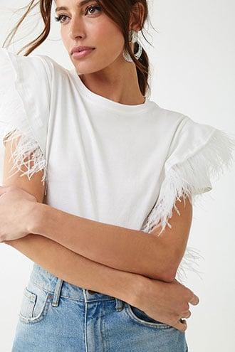 Forever21 Feather-trim Top