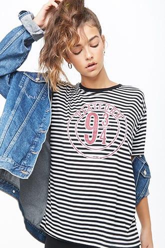 Forever21 Striped Print Tee