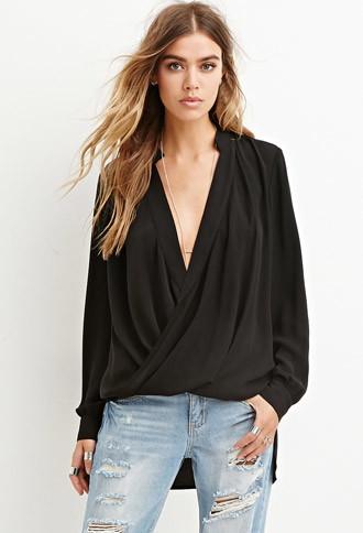 Forever21 Women's  Drapey Surplice Top
