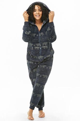 Forever21 Plus Size Fuzzy Fair Isle Jumpsuit