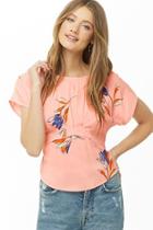 Forever21 Floral Pleated Top
