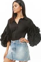 Forever21 Ruffle Balloon Sleeve Shirt