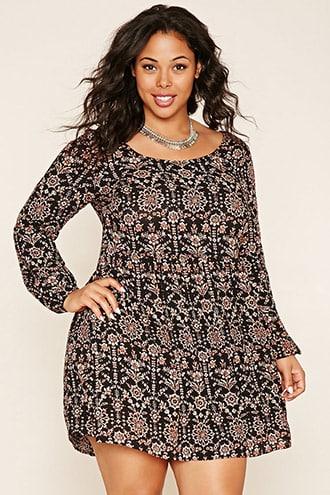 Forever21 Plus Size Ornate Print Dress