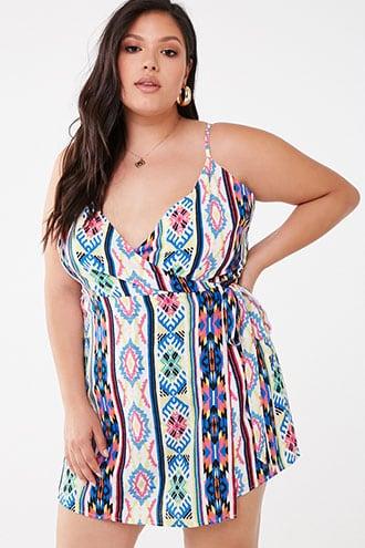 Forever21 Plus Size Geo Print Romper