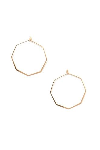 Forever21 Gold Geo Hoop Earrings