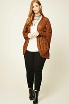 Forever21 Plus Women's  Cappuccino Plus Size Dolman Cardigan