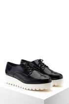 Forever21 Women's  Black Faux Leather Oxford Creepers