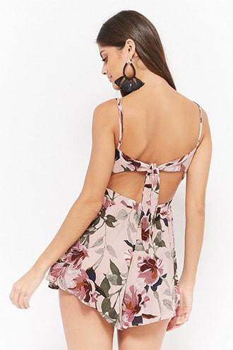 Forever21 Floral Cami Skort Romper
