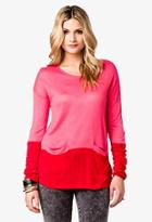 Forever21 Colorblocked Button Tab Sweater