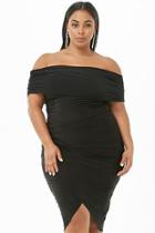 Forever21 Plus Size Ruched Off-the-shoulder Dress