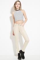 Forever21 Women's  Khaki Mid-rise Skinny Jeans