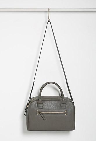 Forever21 Faux Leather Satchel (grey)