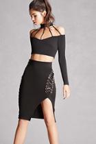 Forever21 Crisscross Slit-front Skirt