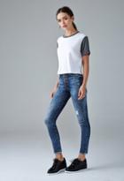 Forever21 Exposed Button High-waisted Skinny Jeans