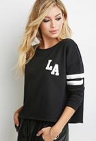 Forever21 La Varsity-striped Sweatshirt