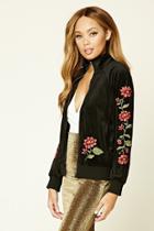 Forever21 Women's  Embroidered Track Jacket