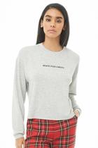 Forever21 French Terry Movies Pizza Sweats Graphic Top