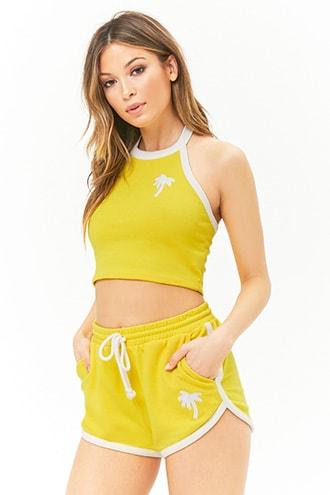 Forever21 Palm Tree Dolphin Shorts