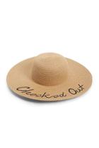 Forever21 Checked Out Embroidered Wide-brim Hat