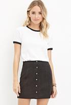 Forever21 Buttoned Faux Suede Skirt
