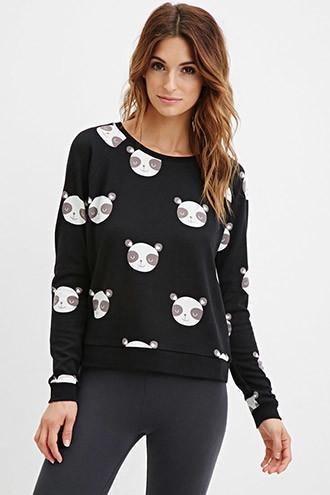 Forever21 Women's Panda Graphic Pj Top
