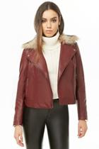 Forever21 Faux Leather & Fur Jacket