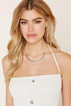 Forever21 Silver & Grey Faux Stone Layered Necklace