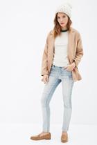 Forever21 Patched Straight-leg Jeans